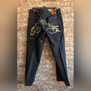 Ed Hardy Christian Audigier Raw Selvage Denim Jeans 40×34